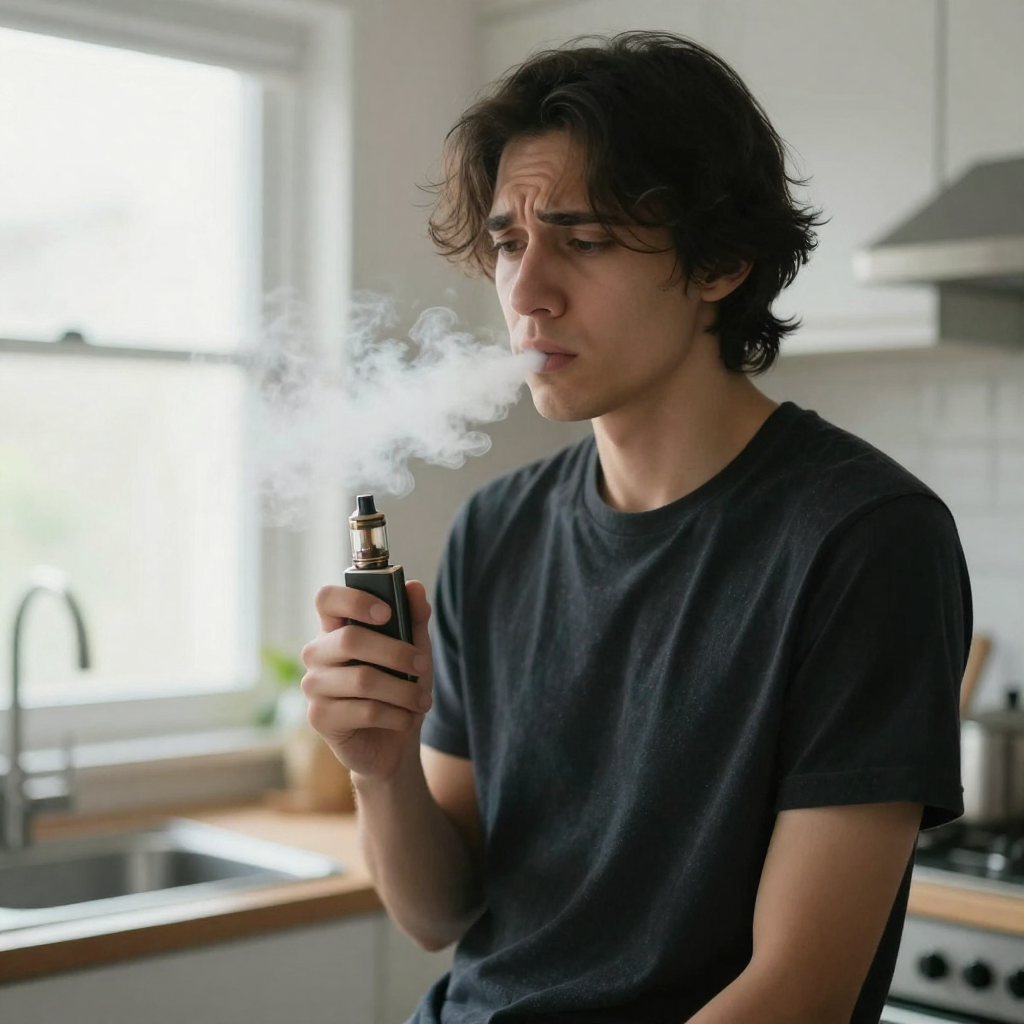 person using vape device but not producing vapor troubleshooting vape problem