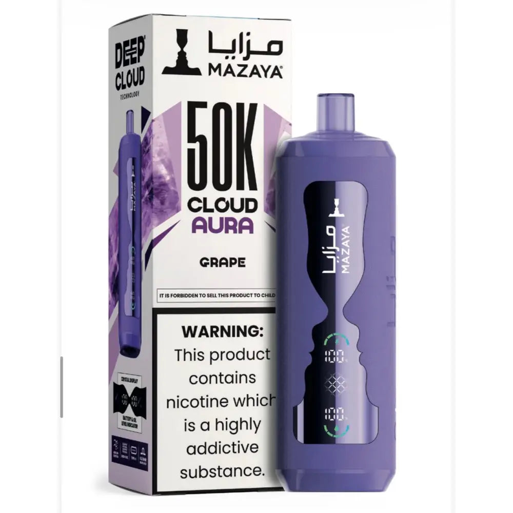 Mazaya Cloud Aura 50000 Puffs Disposable Vape - Grape - Disposable Vape - Vapes Uae