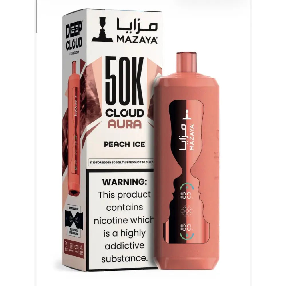 Mazaya Cloud Aura 50000 Puffs Disposable Vape - Peach Ice - Disposable Vape - Vapes Uae