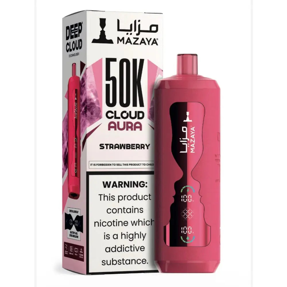 Mazaya Cloud Aura 50000 Puffs Disposable Vape - Strawberry - Disposable Vape - Vapes Uae