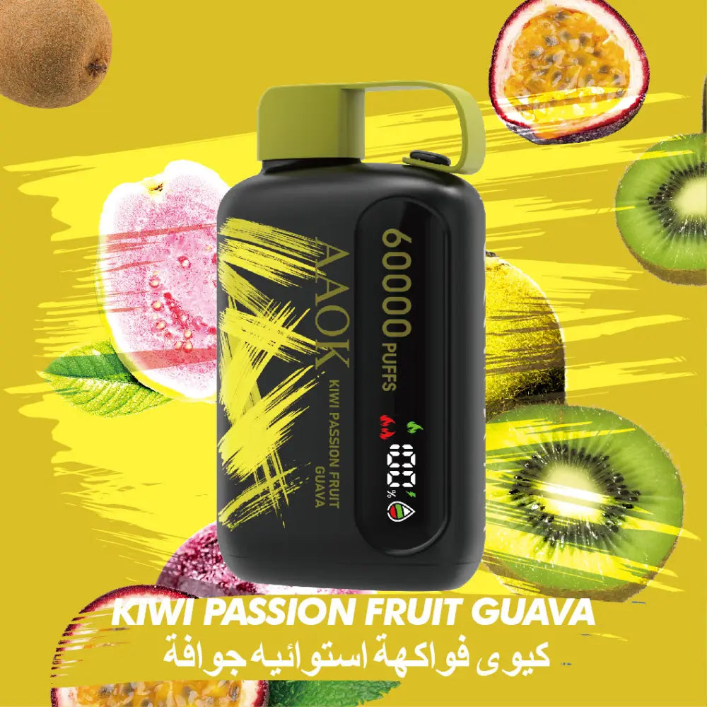 Aaok 60000 Puffs Disposable Vape - Kiwi Passion Fruit Guava - Disposable Vape - Vapes Uae