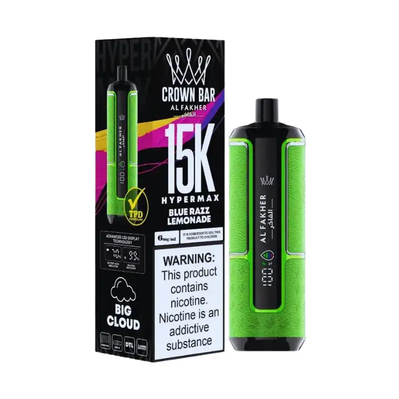 Al Fakher 15000 Puffs Hyper Max Disposable Vape - Blue Razz Lemonade - Disposable Vape - Vapes Uae