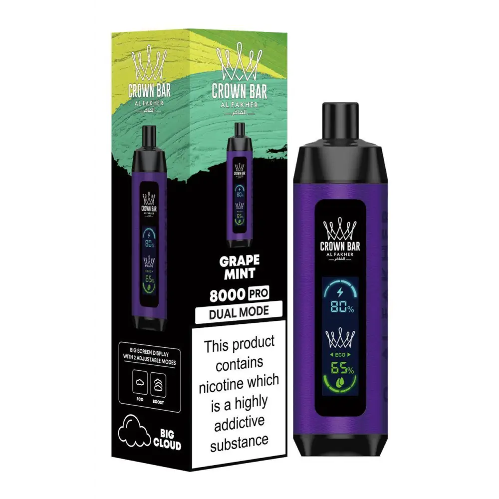 Al Fakher 8000 Puffs Disposable Vape - Grape Mint - Disposable Vape - Vapes Uae