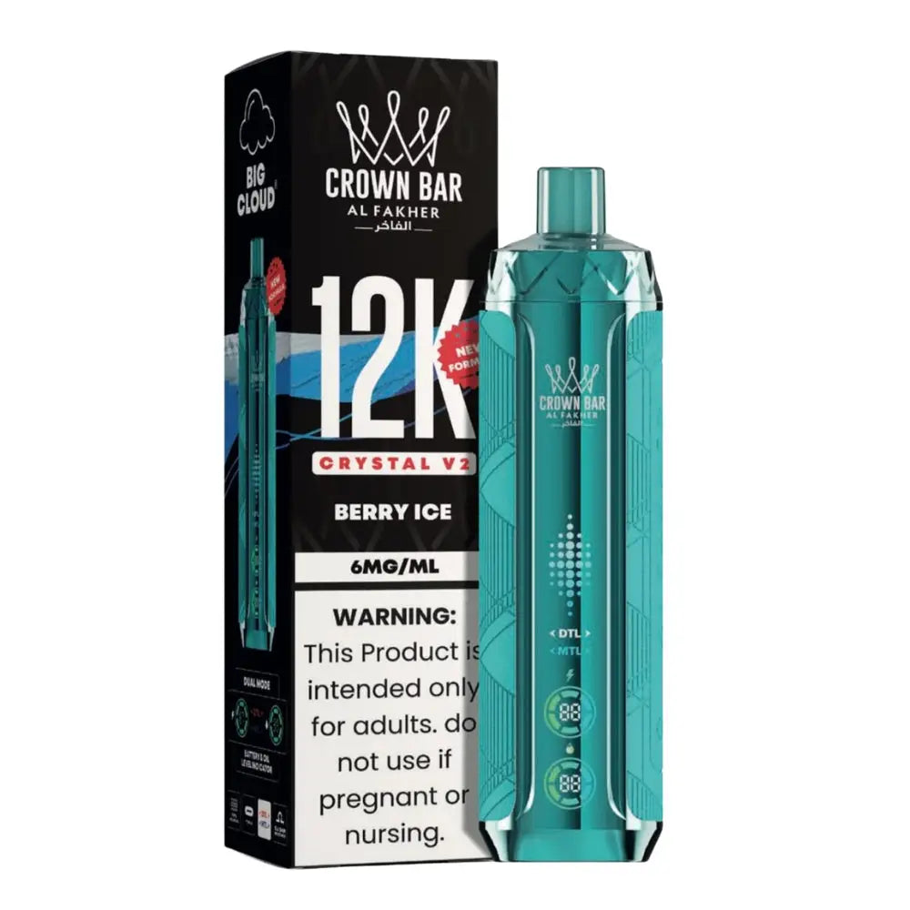 Al Fakher Crown Bar Crystal V2 12000 Puffs Disposable Vape - Berry Ice - Disposable Vape - Vapes Uae