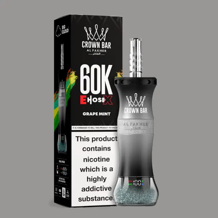 Al Fakher E-hose x Crown Bar 60000 Puffs Disposable Vape - Grape Mint - Disposable Vape - Vapes Uae