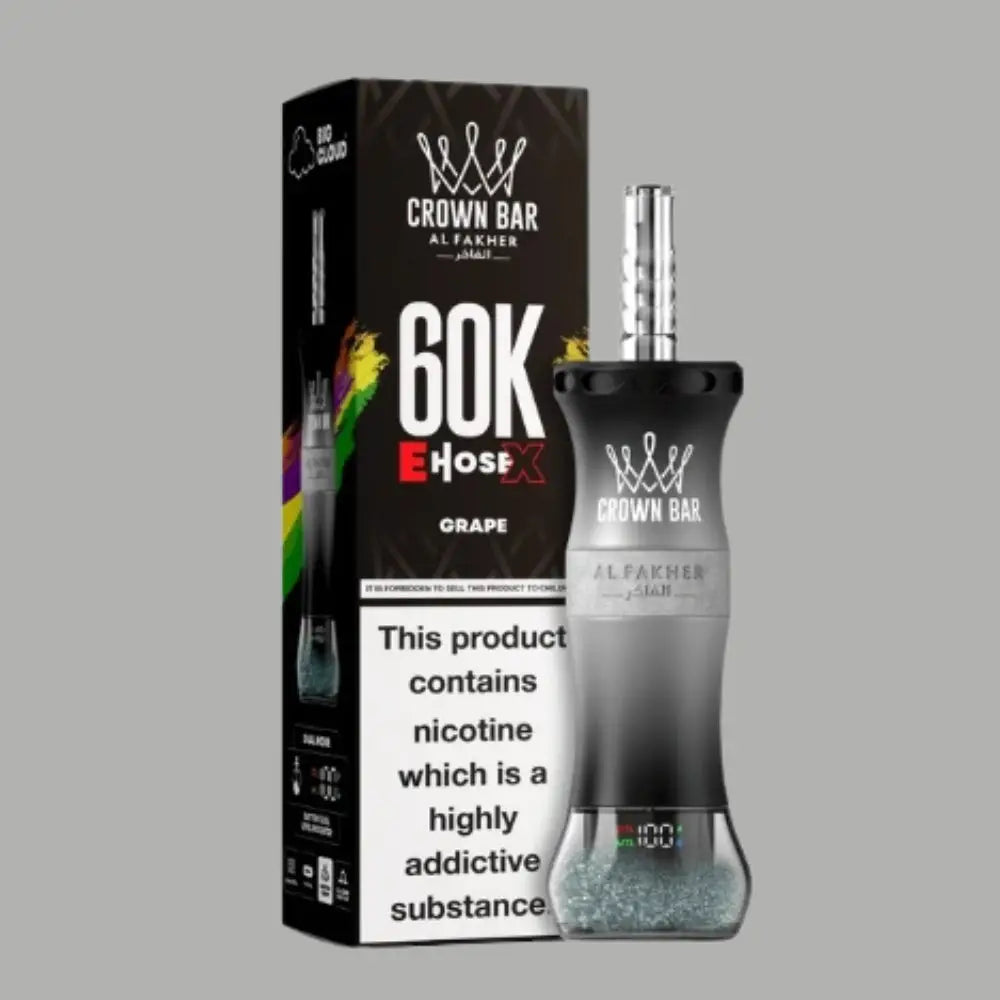 Al Fakher E-hose x Crown Bar 60000 Puffs Disposable Vape - Grape - Disposable Vape - Vapes Uae