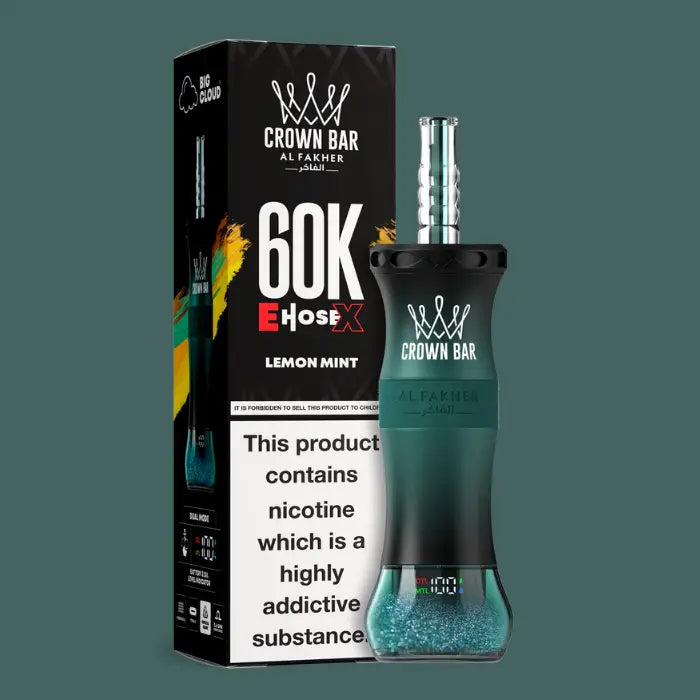 Al Fakher E-hose x Crown Bar 60000 Puffs Disposable Vape - Lemon Mint - Disposable Vape - Vapes Uae