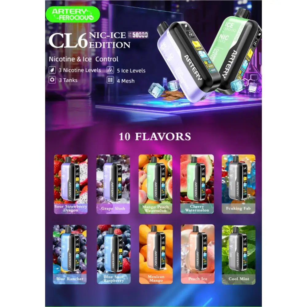 Artery Ferocious Cl6 50000 Puffs Disposable Vape - Disposable Vape - Vapes Uae