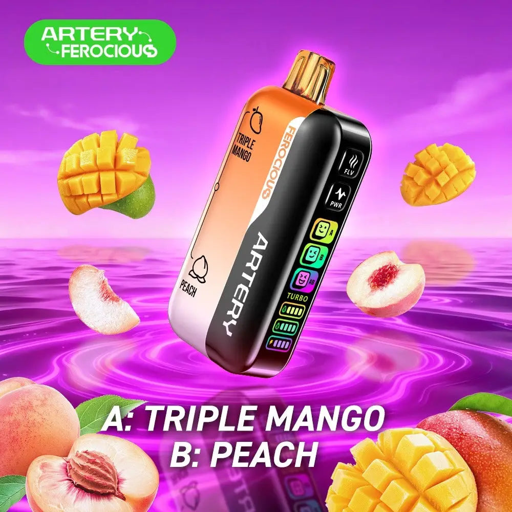 Artery Ferocious Cl6 60000 Puffs Disposable Vape - Triple Mango / Peach - Disposable Vape - Vapes Uae