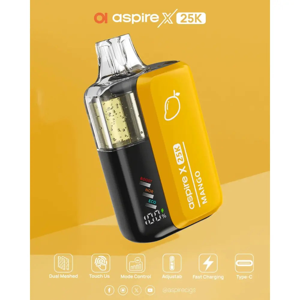 Aspire x 25000 Puffs Disposable Vape - Mango - Disposable Vape - Vapes Uae
