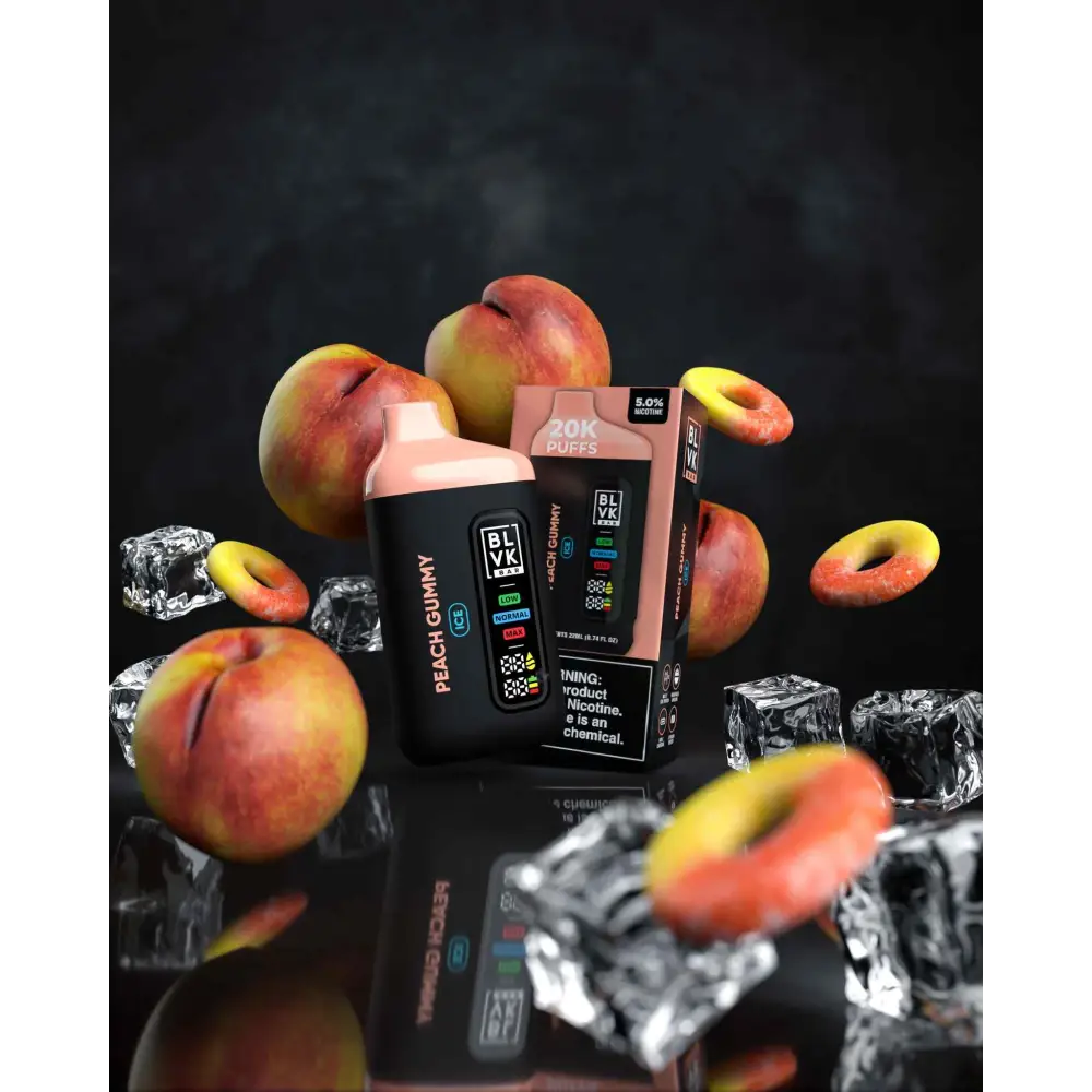 Blvk Bar 20000 Puffs Disposable Vape - Peach Gummy - Disposable Vape - Vapes Uae