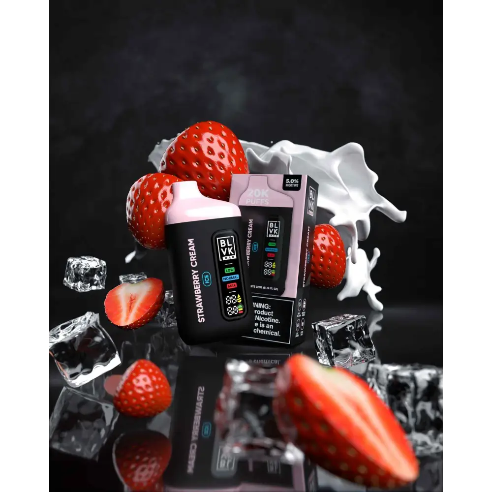 Blvk Bar 20000 Puffs Disposable Vape - Strawberry Cream - Disposable Vape - Vapes Uae