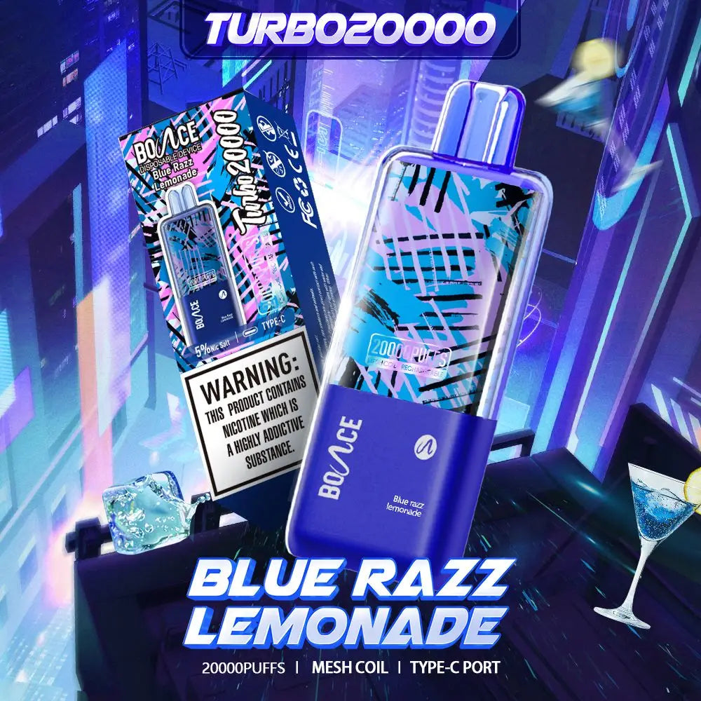 Bounce Turbo 20000 Puffs Disposable Vape - Blue Razz Lemonade - Disposable Vape - Vapes Uae