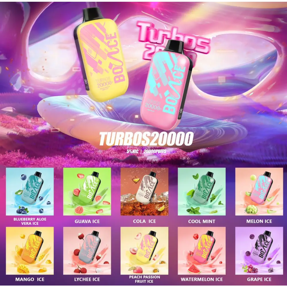 Bounce Turbo 20000 Puffs Disposable Vape - Peach Passion Fruit Ice - Disposable Vape - Vapes Uae
