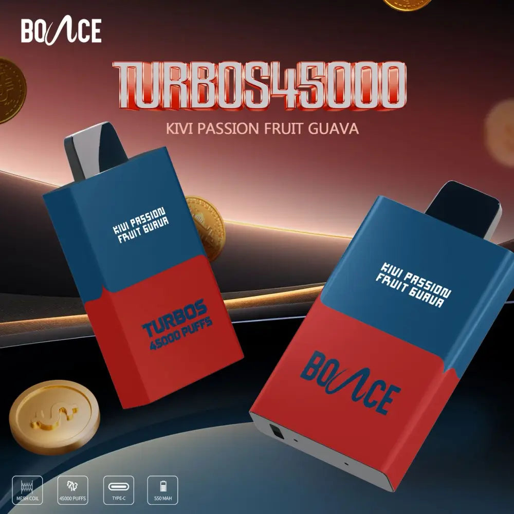 Bounce Turbo 45000 Puffs Disposable Vape - Kivi Passion Fruit Guava - Disposable Vape - Vapes Uae