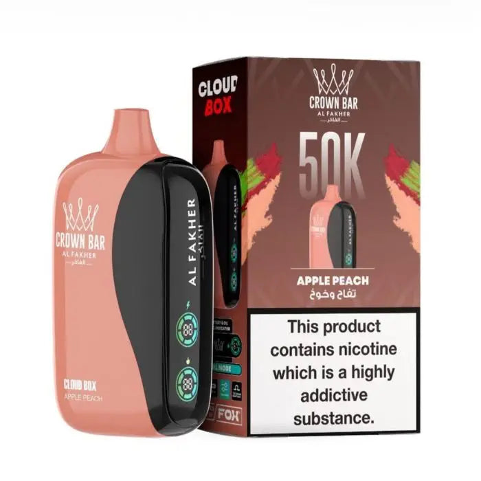 Crown Bar Al Fakher Cloud Box 50000 Puffs Disposable Vape - Apple Peach - Disposable Vape - Vapes Uae