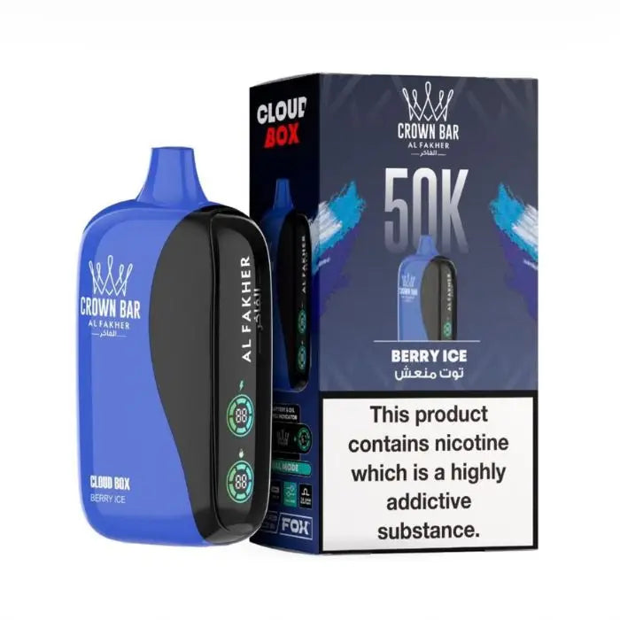 Crown Bar Al Fakher Cloud Box 50000 Puffs Disposable Vape - Berry Ice - Disposable Vape - Vapes Uae