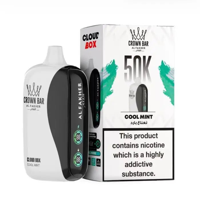 Crown Bar Al Fakher Cloud Box 50000 Puffs Disposable Vape - Cool Mint - Disposable Vape - Vapes Uae