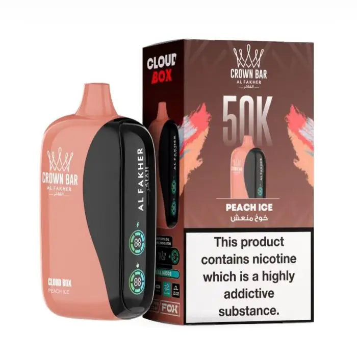 Crown Bar Al Fakher Cloud Box 50000 Puffs Disposable Vape - Peach Ice - Disposable Vape - Vapes Uae