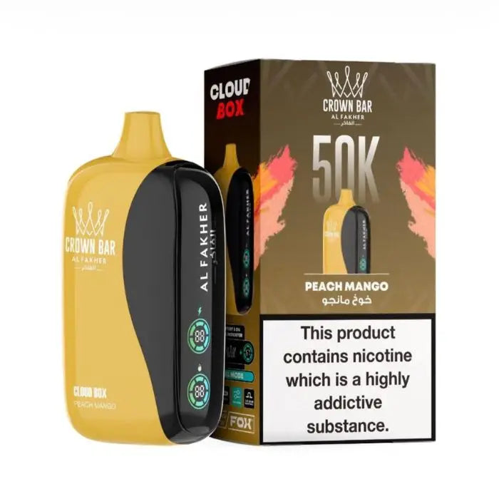 Crown Bar Al Fakher Cloud Box 50000 Puffs Disposable Vape - Peach Mango - Disposable Vape - Vapes Uae