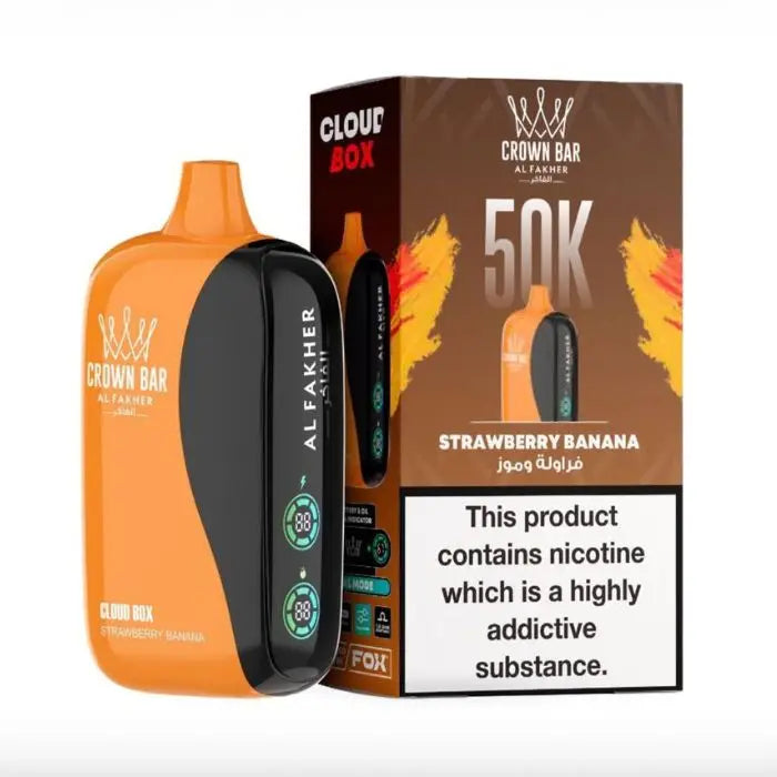 Crown Bar Al Fakher Cloud Box 50000 Puffs Disposable Vape - Strawberry Banana - Disposable Vape - Vapes Uae