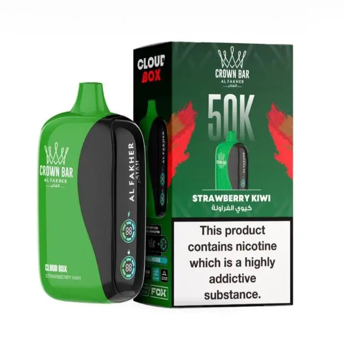 Crown Bar Al Fakher Cloud Box 50000 Puffs Disposable Vape - Strawberry Kiwi - Disposable Vape - Vapes Uae