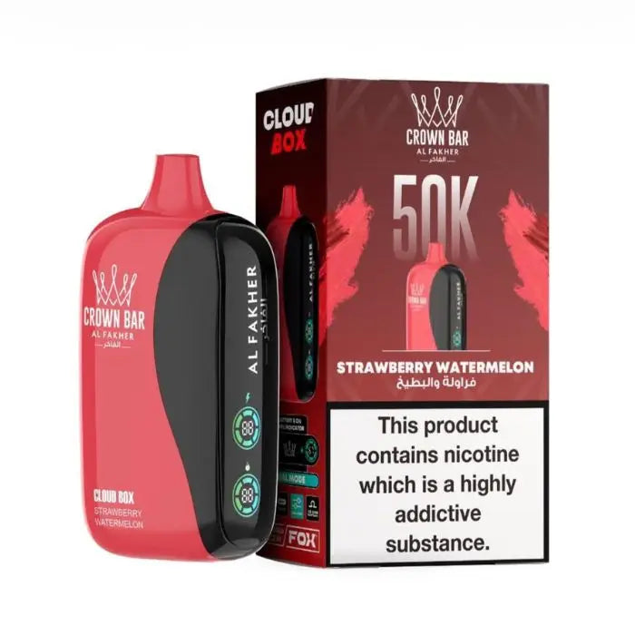 Crown Bar Al Fakher Cloud Box 50000 Puffs Disposable Vape - Strawberry Watermelon - Disposable Vape - Vapes Uae