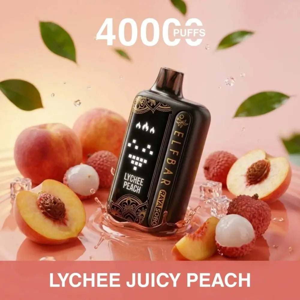 Elf Bar Raya Sobo 40000 Puffs Disposable Vape - Lychee Juicy Peach - Disposable Vape - Vapes Uae