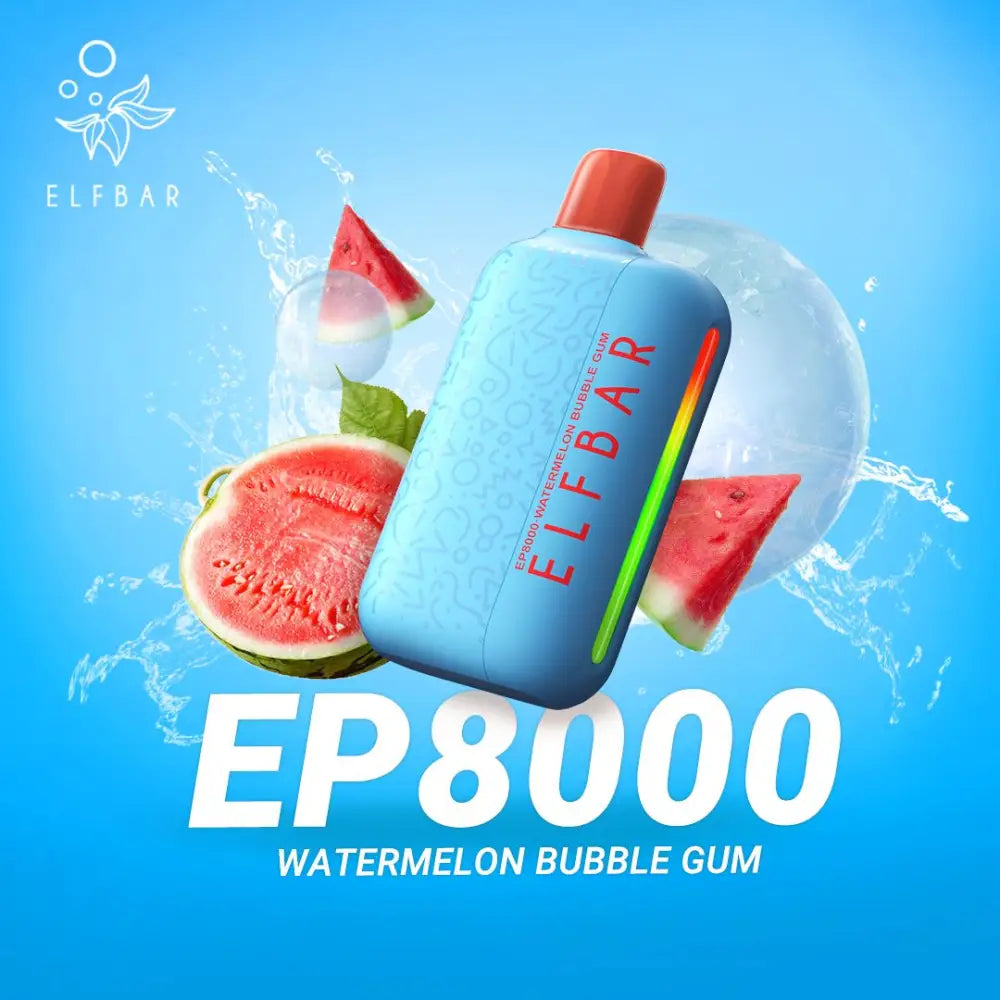 Elfbar Ep8000 Puffs Disposable Vape - Watermelon Bubblegum - Disposable Vape - Vapes Uae