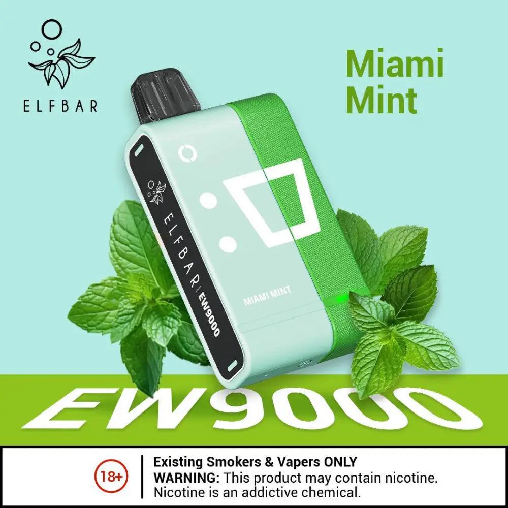 Elfbar Ew9000 Puffs Disposable Vape Pods - Miami Mint - Disposable Vape - Vapes Uae