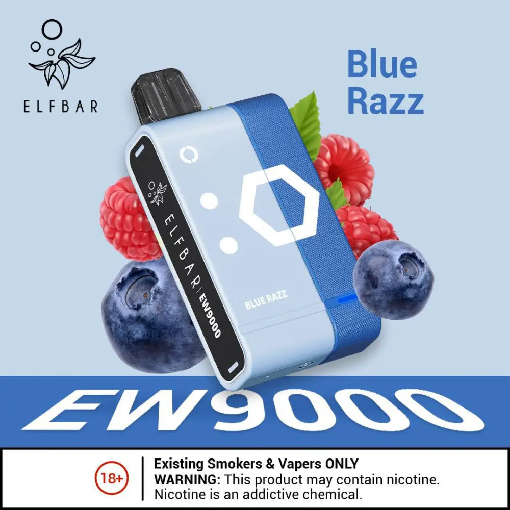 Elfbar Ew9000 Puffs Vape Pod Kit - Blue Razz - Disposable Vape - Vapes Uae