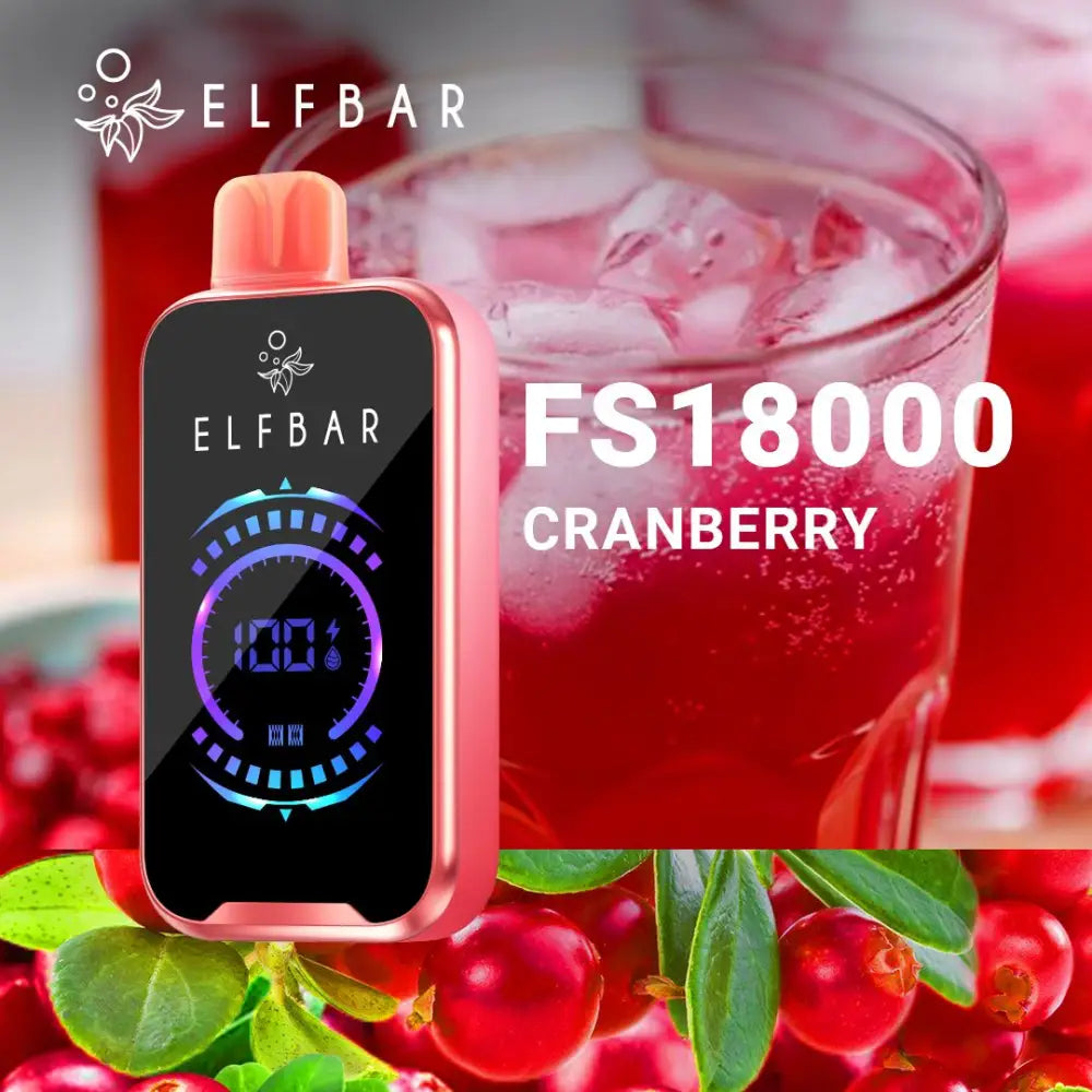 Elfbar Fs18000 Puffs Disposable Vape - Cranberry - Disposable Vape - Vapes Uae