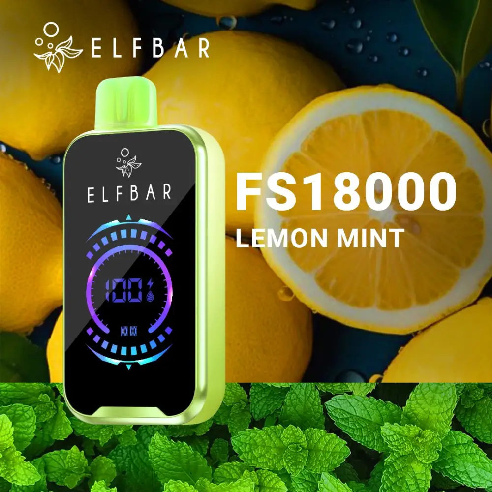 Elfbar Fs18000 Puffs Disposable Vape - Lemon Mint - Disposable Vape - Vapes Uae