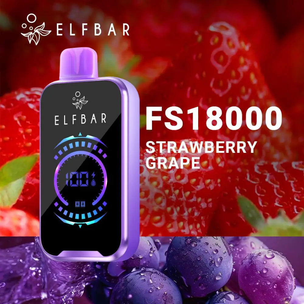 Elfbar Fs18000 Puffs Disposable Vape - Strawberry Grape - Disposable Vape - Vapes Uae