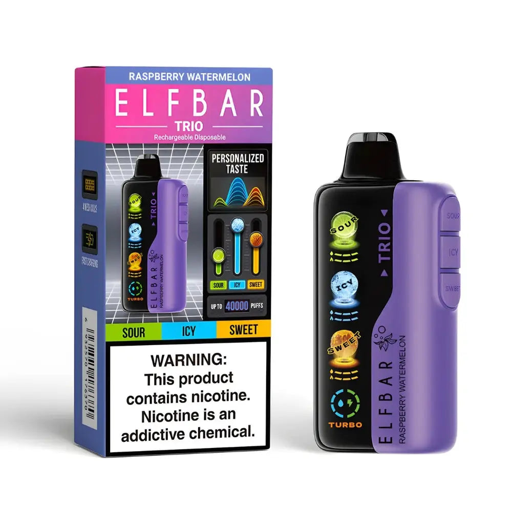 Elfbar Trio 40000 Puffs Disposable Vape - Raspberry Watermelon - Disposable Vape - Vapes Uae