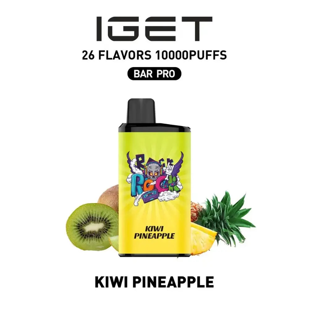Iget Bar Pro 10000 Puffs Disposable Vape - Kiwi Pineapple - Disposable Vape - Vapes Uae