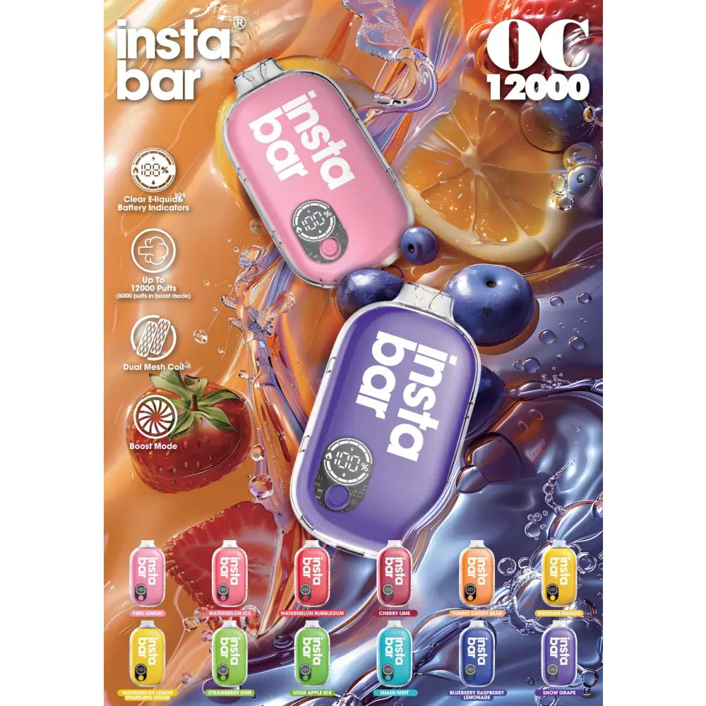 Insta Bar Oc 12000 Puffs Disposable Vape - Disposable Vape - Vapes Uae