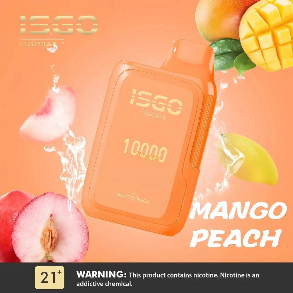 Isgo Bar 10000 Puffs Disposable Vape - Mango Peach - Disposable Vape - Vapes Uae