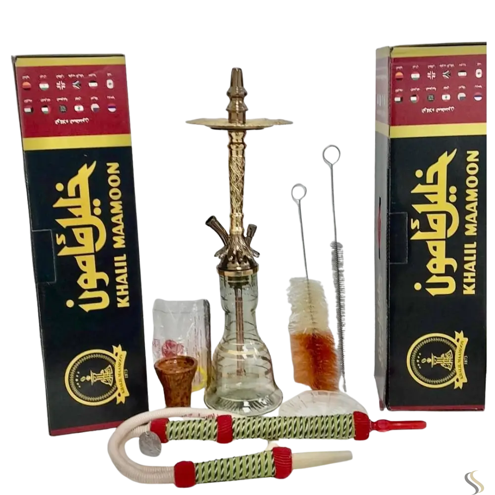 Khalil Mamoon Medium Shisha Golden Hookah Vapes Uae