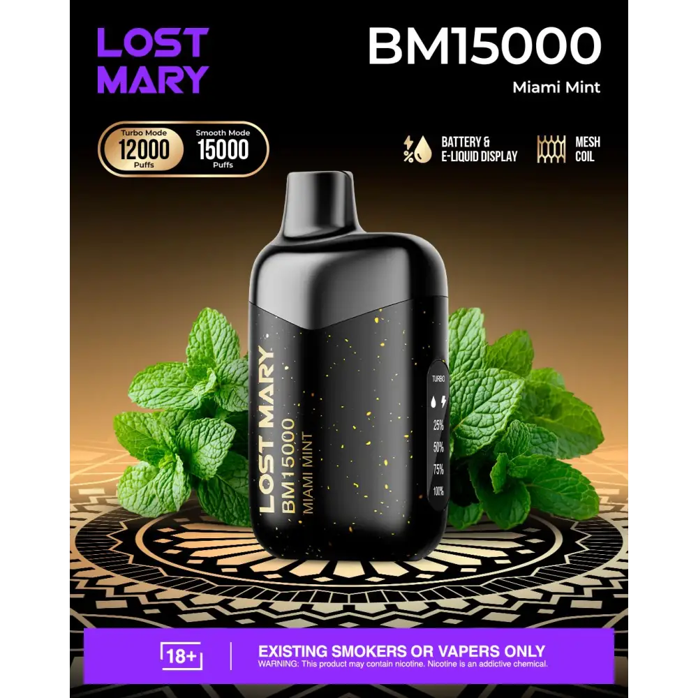 Lost Mary Bm15000 Puffs Disposable Vape - Miami Mint - Disposable Vape - Vapes Uae
