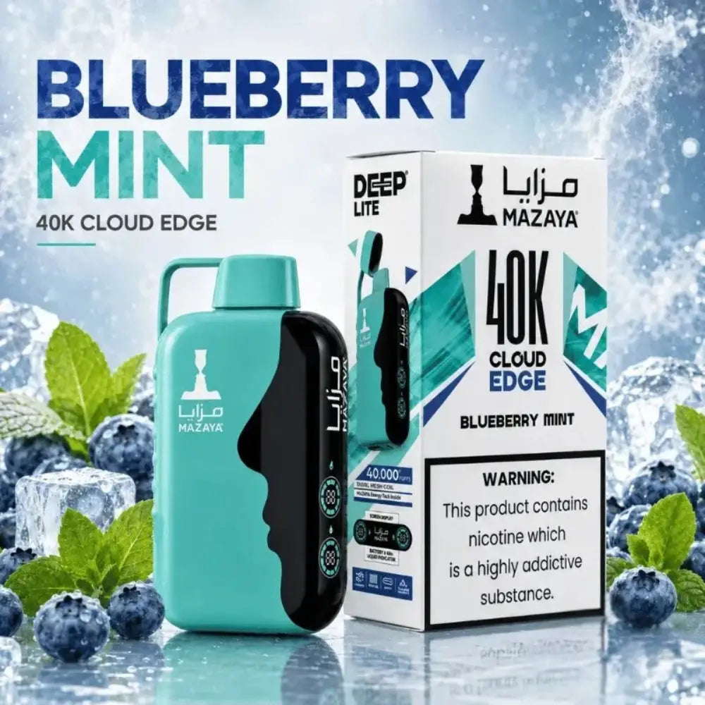 Mazaya Deep Lite Cloud Edge 40000 Puffs Disposable Vape - Blueberry Mint - Disposable Vape - Vapes Uae