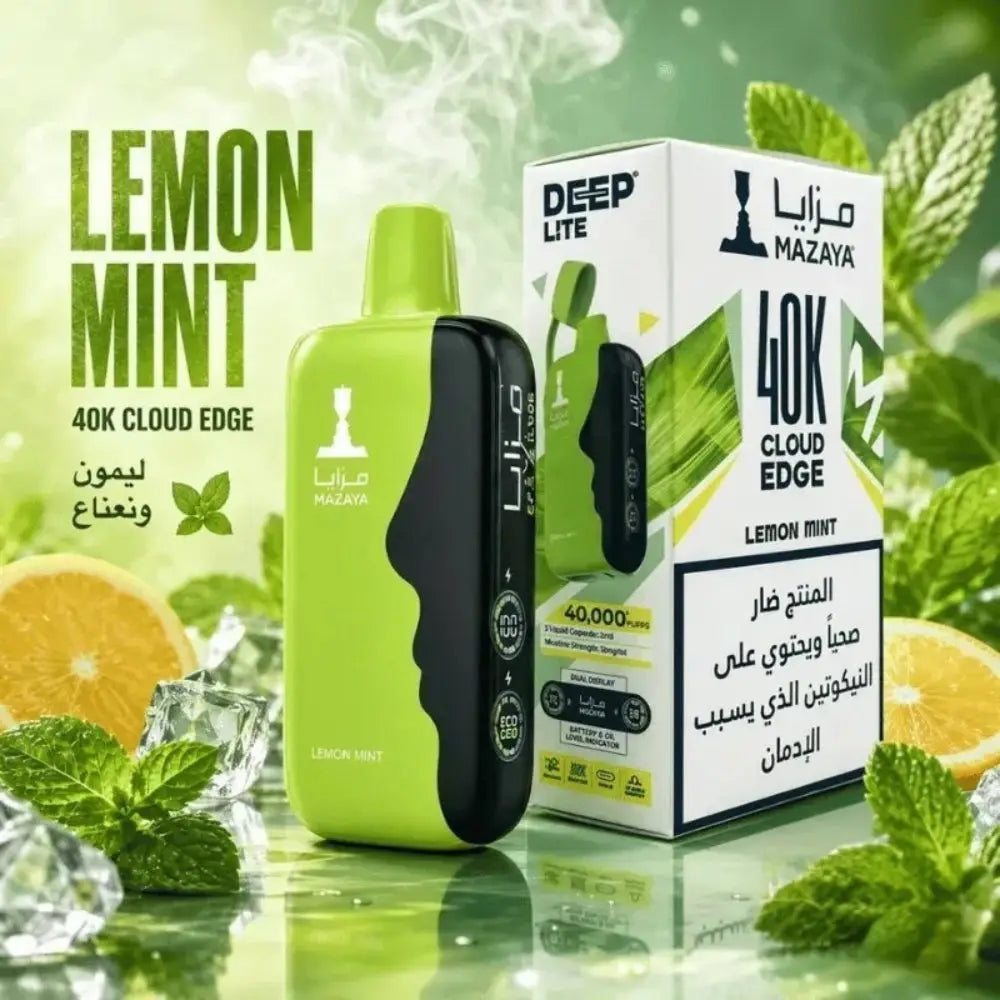 Mazaya Deep Lite Cloud Edge 40000 Puffs Disposable Vape - Lemon Mint - Disposable Vape - Vapes Uae