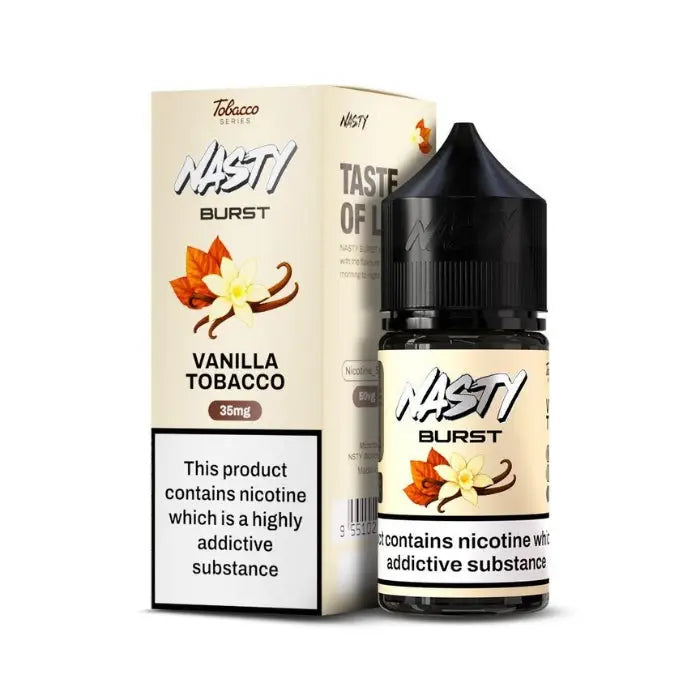 Nasty Burst Salt Nicotine E-liquid - Vanilla Tobacco / 20mg - E-liquid - Vapes Uae