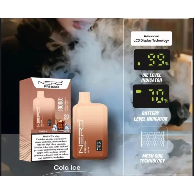 Nerd Fire 8000 Puffs Disposable Vape - Cola Ice / 20mg (2% ) - Disposable Vape - Vapes Uae