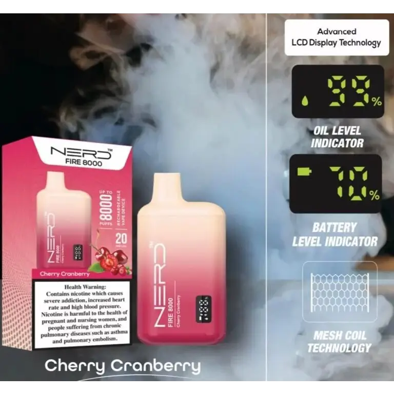 Nerd Fire 8000 Puffs Disposable Vape - Disposable Vape - Vapes Uae