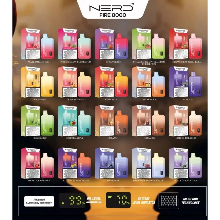 Nerd Fire 8000 Puffs Disposable Vape - Pine Apple / 20mg (2% ) - Disposable Vape - Vapes Uae