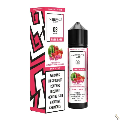 Nerd Liq E-liquid Vape Juice 60ml - Strawberry Watermelon Bubble Gum - E-liquid - Vapes Uae