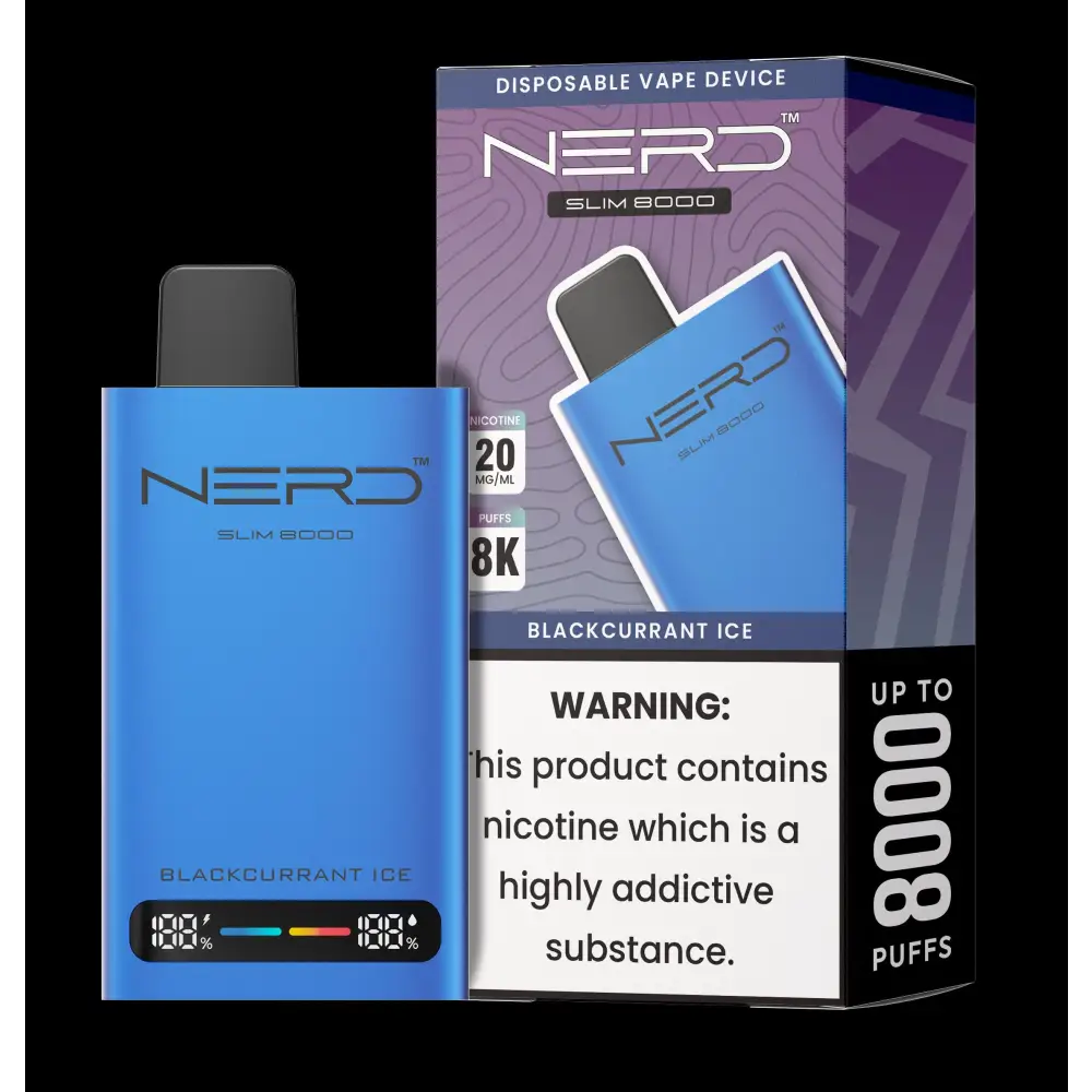 Nerd Slim 8000 Puffs Disposable Vape - Black Currant Ice - Disposable Vape - Vapes Uae