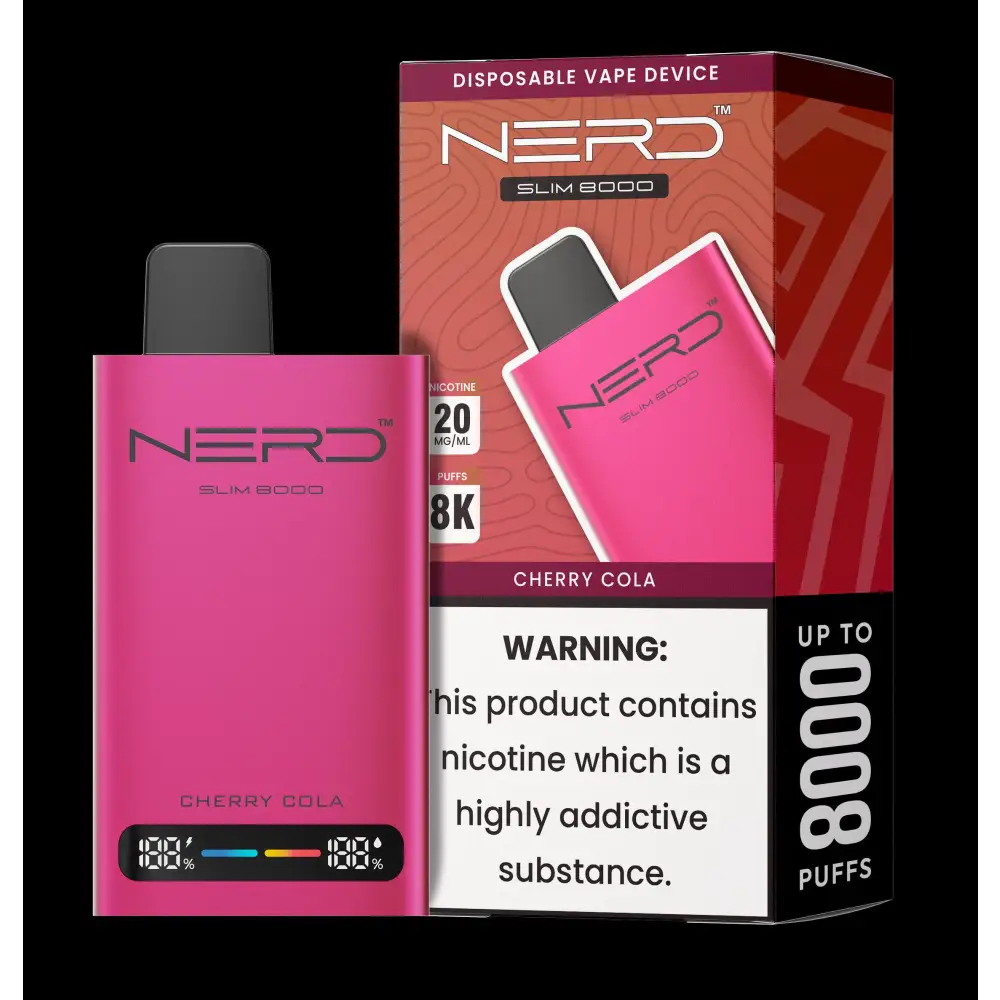 Nerd Slim 8000 Puffs Disposable Vape - Cherry Cola - Disposable Vape - Vapes Uae