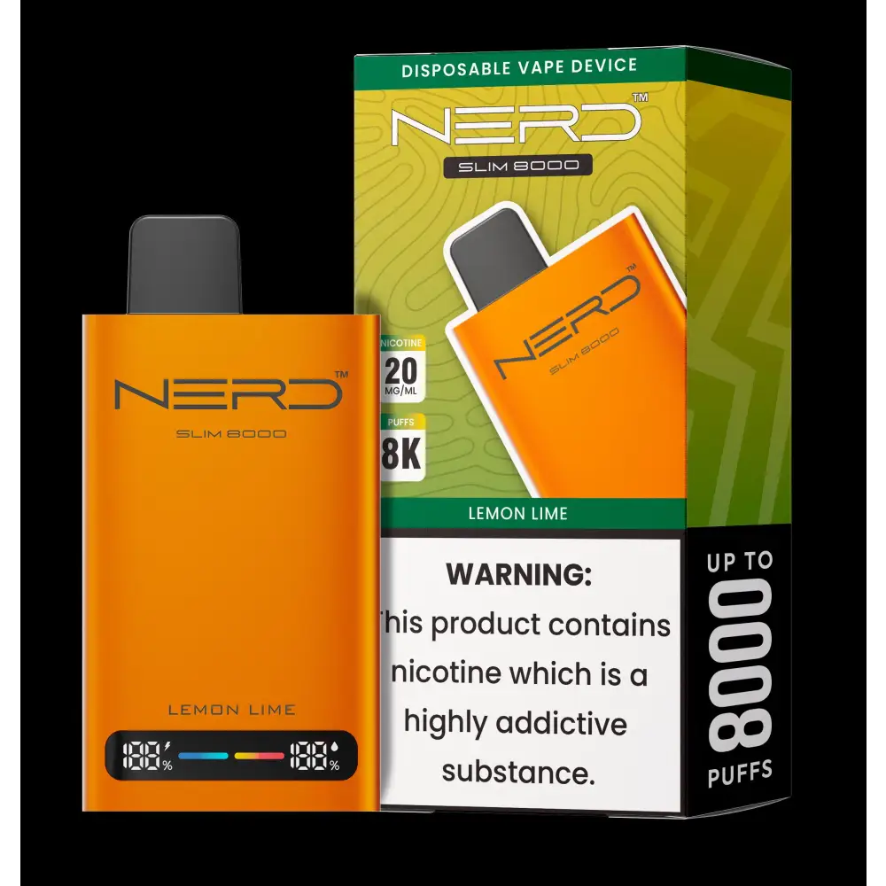 Nerd Slim 8000 Puffs Disposable Vape - Lemon Lime - Disposable Vape - Vapes Uae
